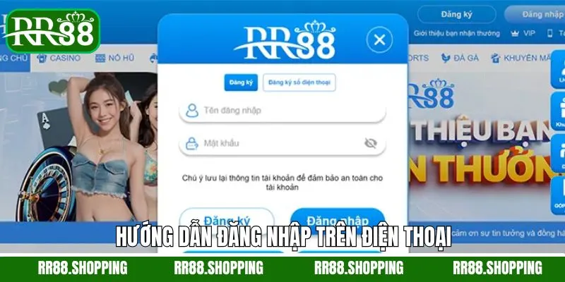 Quy trình các bước đăng nhập RR88 trên thiết bị di động 